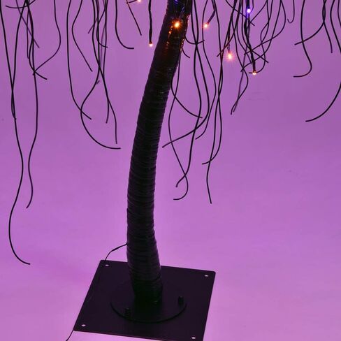 7 أقدام شجرة الصفصاف المضاءة للهالوين 256 أضواء LED أرجوانية شجرة صفصاف اصطناعية مع 6 عناكب ديكور داخلي خارجي لمهرجان عيد الميلاد in Saudi Arabia