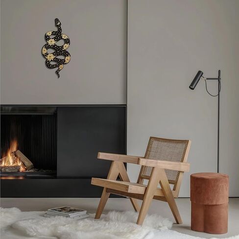 ديكور ثعبان خشبي، ديكور جدار غرفة ترابي، أسود بوهو ويتشي، ديكور ثعبان خشبي لطيف، ديكور مكتب قوطي ساحر، ديكور مذبح، إطار جداري معلق، فن جداري قوطي لغرفة النوم وغرفة المعيشة والمطبخ in Kuwait