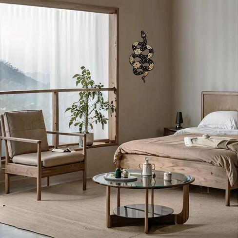 ديكور ثعبان خشبي، ديكور جدار غرفة ترابي، أسود بوهو ويتشي، ديكور ثعبان خشبي لطيف، ديكور مكتب قوطي ساحر، ديكور مذبح، إطار جداري معلق، فن جداري قوطي لغرفة النوم وغرفة المعيشة والمطبخ in Kuwait