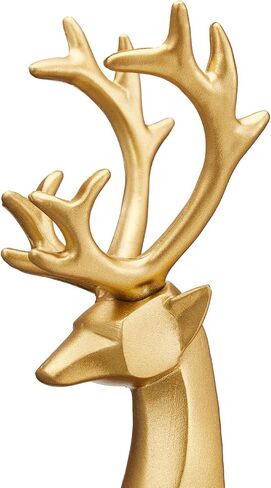 Christmas Decoration 2PCS Reindeer Resin Ornaments Mother Child Deer Couple Deer Sculpture Used for Living Room Bookshelf Bedroom Wine Cabinet Decoration to Enhance Atmosphere (3D Geometric Blue) in Saudi Arabia
