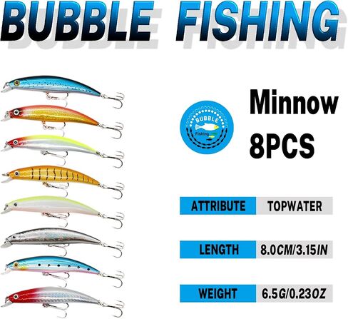 BUBBLE FISHING Fishing Lures Set Minnow Crankbaits Grasshopper Bait Multi-Stage Bait Multi-Size Hard Baits in Saudi Arabia