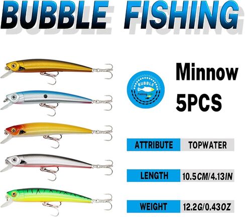 BUBBLE FISHING Fishing Lures Set Minnow Crankbaits Grasshopper Bait Multi-Stage Bait Multi-Size Hard Baits in Saudi Arabia