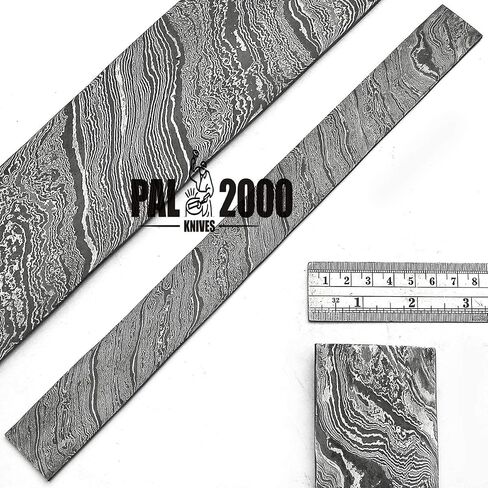 DAM-8686 Handmade Damascus Steel Bar Custom Steel Billet Blank Blade 12" x 2" x 5mm in Saudi Arabia