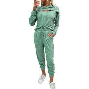 addigi Womens Two Piece Tracksuit Outfits Hoodies Jogger Sweatsuit Lounge Sets with Pockets