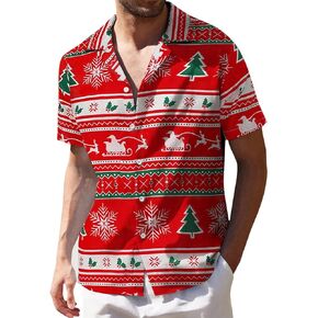 TURETRENDY Men's Hawaiian Shirts Floral Printed Button Down Summer Tropical Holiday Beach Party Shirts in Kuwait