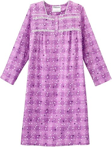 Women’s Open Back Adaptive 100% Cotton Flannel Hospital Gown With Snaps in Kuwait