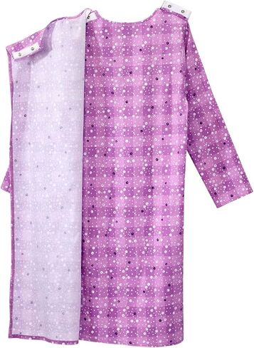 Women’s Open Back Adaptive 100% Cotton Flannel Hospital Gown With Snaps in Kuwait