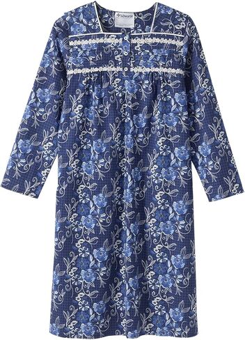 Women’s Open Back Adaptive 100% Cotton Flannel Hospital Gown With Snaps in Kuwait