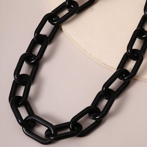 Long Acrylic Chunky Necklace for Women Cute Link Paperclip Chain Collar Necklace for Women Gifts in Kuwait