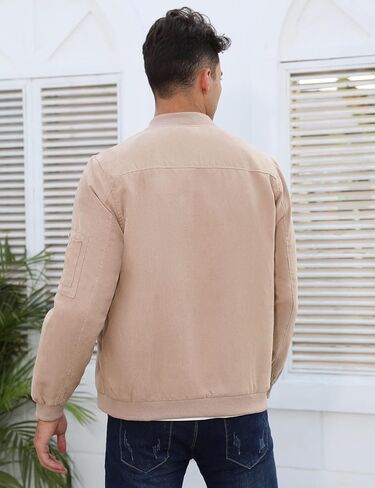 TURETRENDY للرجال من جلد الغزال بومبر اسكواش سترات من الجلد خفيفة الوزن سوفتشيل طيران بسحاب كامل معطف كاجوال in Kuwait