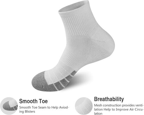 GKX Men's 10 Pairs Cotton Moisture Wicking Cushioned Sole Preformance Training Running Athletic Workout Low Cut Socks in Kuwait