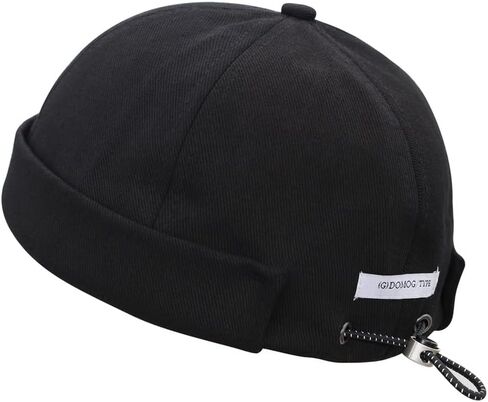 jerague Brimless Hats Adjustable Leather Buckle Street Casual Docker Beanie Skull Caps in Kuwait