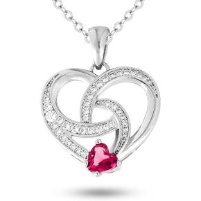 SEP Sterling Silver Heart Necklaces For Women, Elevate Elegance With Our Heart Necklace For Women With Stunning Design and Jewel Color Variations, For All Occasions And For All Ages in Saudi Arabia