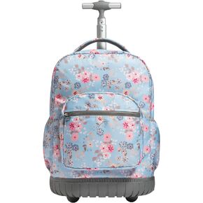 SKYMOVE 18 inches Wheeled Rolling Backpack Multi-Compartment College Books Laptop Bag Business Trip Carry-on