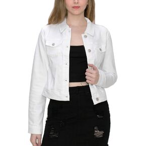 FashionMille Women Classic Casual Stretch Fit Denim Jean Jacket