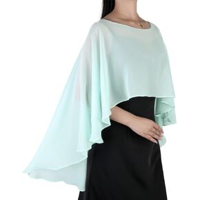 Sheer Chiffon Capes Soft Capelets for Women, Lightweight Shawls and Wraps for Evening Party Dress Cover Up in Kuwait