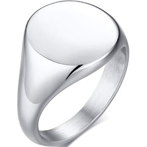 Jude Jewelers Stainless Steel Classical Simple Plain Round Signet Style Pinky Wedding Statement Promise Anniversary Ring