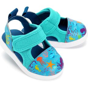 صنادل ikiki Sneaks للأطفال الصغار والأطفال الصغار. صنادل ذات مقاس واسع - ملاحظة: لا تصدر صريرًا - جلد نباتي