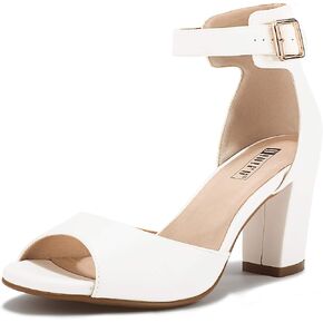 IDIFU Women's Candie-MI Peep Toe Low Block Heels Sandals Ankle Strap Comfy Chunky Wedding Dress Shoes in Kuwait