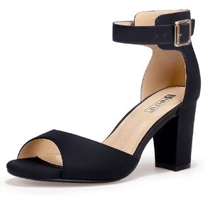 IDIFU Women's Candie-MI Peep Toe Low Block Heels Sandals Ankle Strap Comfy Chunky Wedding Dress Shoes in Kuwait