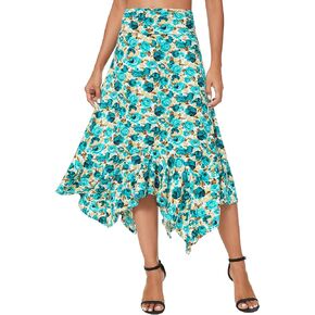 Urban CoCo Women's Flowy Stretchy Skirt Handkerchief Hemline Midi Skirt in Saudi Arabia
