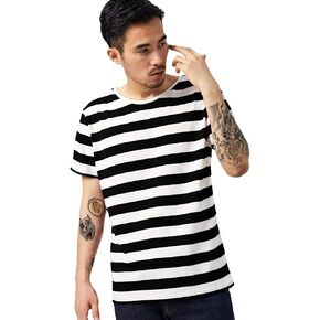 Striped T Shirt for Men Sailor Tee Red White Black Blue Stripes Top Summer Beach in Kuwait