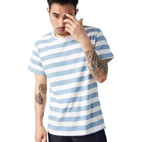 Striped T Shirt for Men Sailor Tee Red White Black Blue Stripes Top Summer Beach