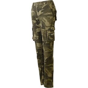 Womens Cargo Pants with Pockets Outdoor Casual Ripstop Camo Tactical Combat Work Pants