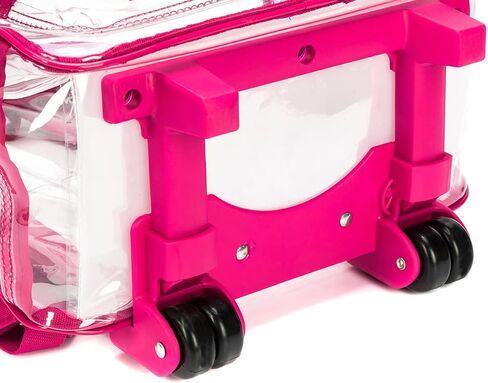 K-Cliffs Rolling Clear Backpack Heavy Duty Bookbag Quality See Through Workbag Travel Daypack Transparent School Book Bags w/Wheels in Saudi Arabia