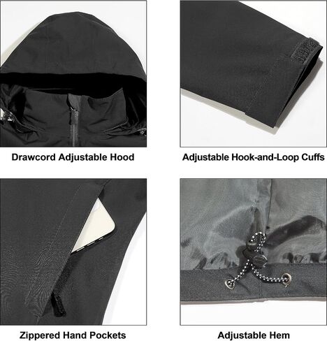 Little Donkey Andy Women's Waterproof Rain Jacket Lightweight Windbreaker Breathable Raincoat with Hood for Outdoor Hiking in Kuwait