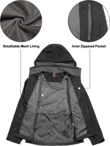 Little Donkey Andy Women's Waterproof Rain Jacket Lightweight Windbreaker Breathable Raincoat with Hood for Outdoor Hiking in Kuwait