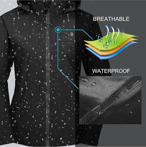 Little Donkey Andy Women's Waterproof Rain Jacket Lightweight Windbreaker Breathable Raincoat with Hood for Outdoor Hiking in Kuwait