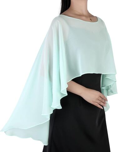 Sheer Chiffon Capes Soft Capelets for Women, Lightweight Shawls and Wraps for Evening Party Dress Cover Up in Kuwait