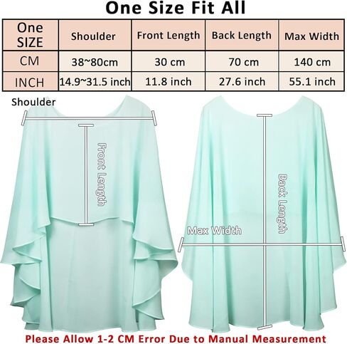 Sheer Chiffon Capes Soft Capelets for Women, Lightweight Shawls and Wraps for Evening Party Dress Cover Up in Kuwait