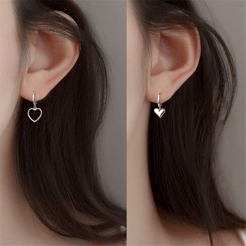925 Sterling Silver Hoop Earrings for Women Teen Girls | Small Zircon Inlay Hoops Stud Earring Fashion Jewelry Gift in Saudi Arabia
