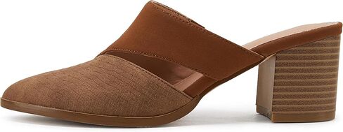 Syktkmx Women's Cutout Backless Mules Slip On Closed Toe Chunky Stacked Heeled Sandals in Saudi Arabia