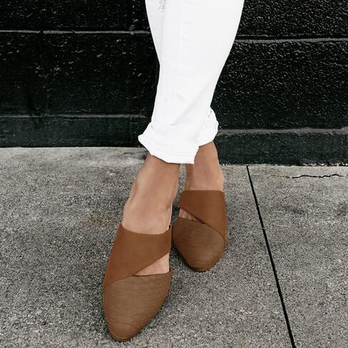 Syktkmx Women's Cutout Backless Mules Slip On Closed Toe Chunky Stacked Heeled Sandals in Saudi Arabia