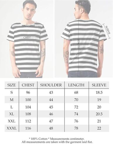 Striped T Shirt for Men Sailor Tee Red White Black Blue Stripes Top Summer Beach in Kuwait