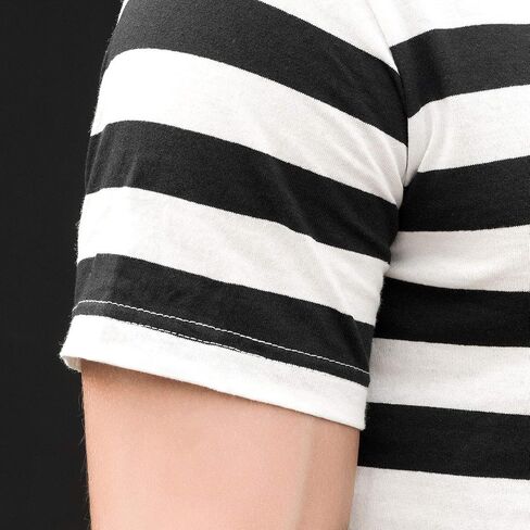 Striped T Shirt for Men Sailor Tee Red White Black Blue Stripes Top Summer Beach in Kuwait
