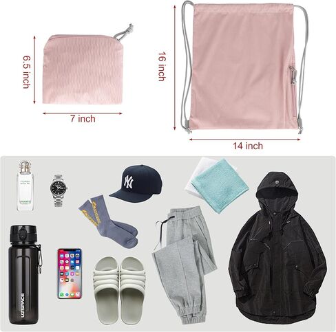 حقيبة ظهر رياضية برباط من Lily Queen حقيبة سباحة قابلة للطي مقاومة للماء للنساء والرجال (أبيض) in Kuwait