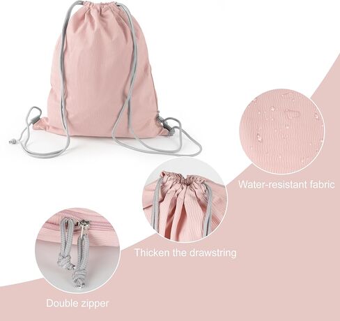 حقيبة ظهر رياضية برباط من Lily Queen حقيبة سباحة قابلة للطي مقاومة للماء للنساء والرجال (أبيض) in Kuwait