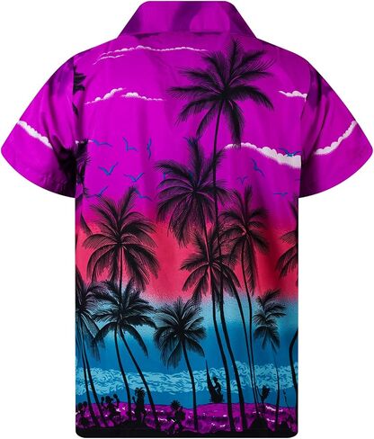 KING KAMEHA Funky Casual Hawaiian Shirt Kids Boys Girls Pocket Very Loud Shortsleeve Unisex Beach Print 2-14 Years in Kuwait