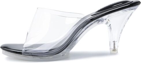 NBUUNBU Silver Clear Heels For Women Dress Shoes Transparent Strap Sexy Stilletos Heels Open Toe High Silver Heeled Sandals Pump Mules in Kuwait