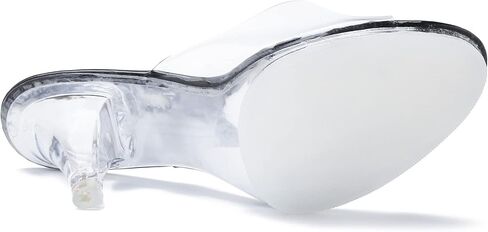 NBUUNBU Silver Clear Heels For Women Dress Shoes Transparent Strap Sexy Stilletos Heels Open Toe High Silver Heeled Sandals Pump Mules in Kuwait