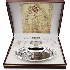 Silver Plated Wedding Unity Coins with Decorative Display Case, Treasure Box, and Silver Platter, Classic Arras Ceremony Souvenirs, Beautiful Confirmation Gift Set (Virgen) in Saudi Arabia