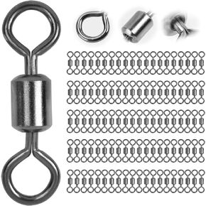 Goture Rolling Barrel Swivels For Fishing ,162LB to 1323LB (Pack of 100)