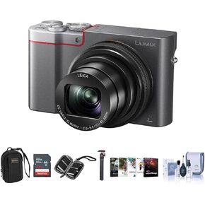 Panasonic LUMIX ZS100 4K Digital Camera, 20.1 Megapixel 1-Inch Sensor, 10X Zoom Leica Lens DMC-ZS100S (Silver), Bag, Tripod, 16GB SD Card + Case, Corel PC Software Kit, Cleaning Kit in Kuwait