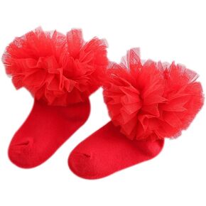 جوارب توتو من الدانتيل للفتيات من Marlegard للفتيات الصغيرات ذات فتحات مكشكشة من الدانتيل للرقص 2-8T in Kuwait