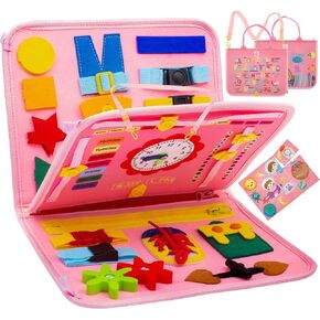4B Store 6-in-1 Busy Board for 1 Year Old, 25 Activities Educational Preschool Learning Book, Montessori Travel Toy, Quiet Book Sensory Busy Board for Toddlers 1-3 in Saudi Arabia