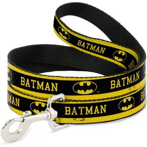Buckle-Down Dog Leash Batman Logo Stripe Yellow Black 6 Feet Long 0.5 Inch Wide, Multicolor (DL-6FT-WBM111-N) in Kuwait